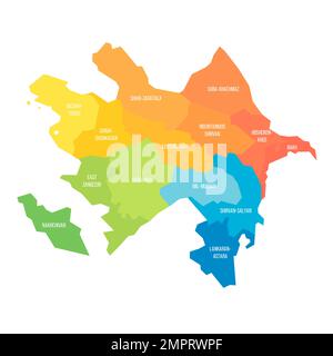 Azerbaijan political map of administrative divisions Stock Vector