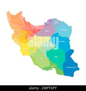 Iran political map of administrative divisions Stock Vector