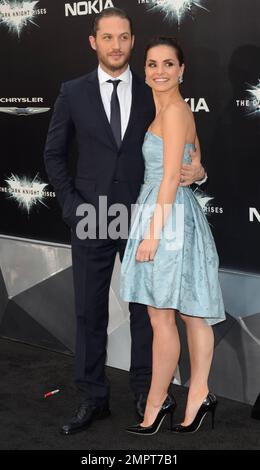 Tom Hardy and Sarah Ward attend 'The Dark Knight Rises' at AMC Lincoln Square Theatre on July 16, 2012 in New York 16th July 2012 Stock Photo