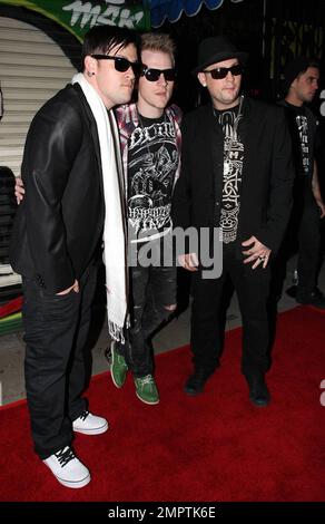 Joel and Benji Madden attend the celebrations and grand opening of their DCMA Collective flagship store with an exclusive cocktail party.  DCMA Collective was founded in 2006 by Good Charlotte's Benji and Joel Madden, brother Josh Madden and Tal Cooperman.  DCMA Collective will open their flagship store in the popular Melrose area of Los Angeles on March 15th, 2008.  Paris Hiltonand Nicole Richie also attended the event along with other celebrities.  Los Angeles, CA 3/14/08 Stock Photo