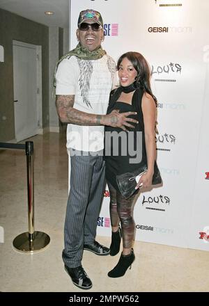 Dennis Rodman shows he is still a hit with the ladies as he attends the  Rolling Stone magazine celebration of art-world-phenomenon Takashi  Murakami, Pulse Miami and GEISAI MIAM at Louis Bar-Lounge at