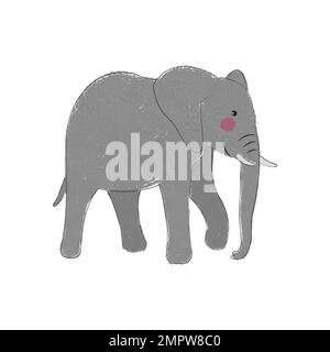 Cute elephants kawaii cartoon vector characters set. Adorable and funny  animal different poses and emotions isolated sticker, patch. Anime baby boy  elephants emoji on blue background, Stock vector