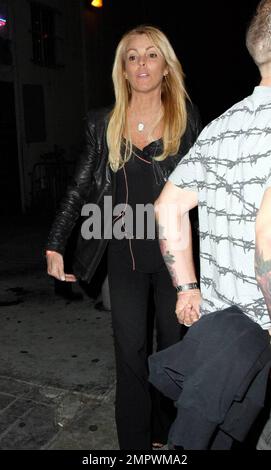 Lindsay Lohan's mom Dina Lohan attends Live Nation Presents Lily Allen at the Wiltern Theater in Los Angeles, CA. 4/2/09. Stock Photo