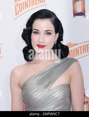 Dita Von Teese attends ÒMy Cointreau Travel EssentialsÓ Limited-Edition Vintage-Inspired Travel Bar at the Sunset Lounge inside the Mondrian South Beach. Miami, FL. 17th November 2011. Stock Photo