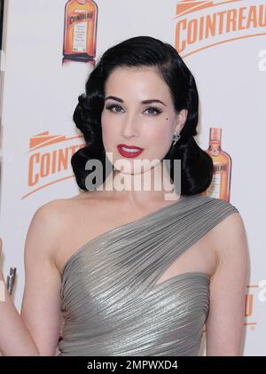 Dita Von Teese attends ÒMy Cointreau Travel EssentialsÓ Limited-Edition Vintage-Inspired Travel Bar at the Sunset Lounge inside the Mondrian South Beach. Miami, FL. 17th November 2011.   . Stock Photo