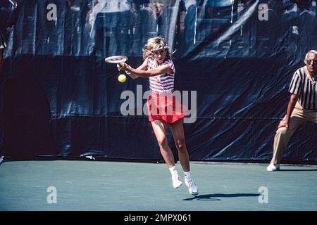 Chris Evert (USA)  competing in  the 1983 US Open Tennis. Stock Photo