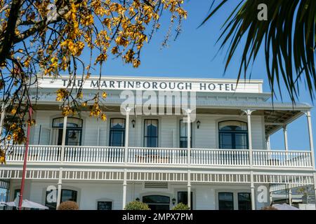 Martinborough New Zealand October 4 2010; Editorial-Landmark colonial style Martinborough Hotel. Stock Photo