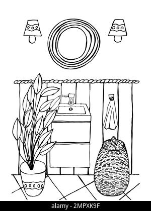 bathroom coloring pages