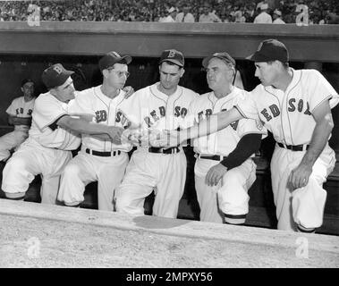 Bobby Doerr with fellow Red Sox players - Digital Commonwealth