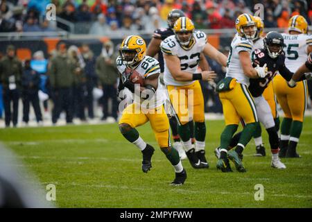 Green Bay, WI, USA. 30th Sep, 2018. Green Bay Packers running back Ty  Montgomery #88 rushes the ball during the NFL Football game between the Buffalo  Bills and the Green Bay Packers