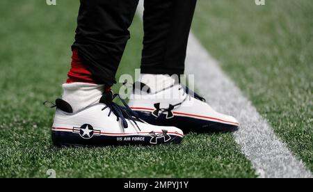 Atlanta Falcons wide receiver Julio Jones wears Under Armour U.S. Air Force  cleats before the first half of an NFL football game between the Atlanta  Falcons and the Dallas Cowboys, Sunday, Nov.