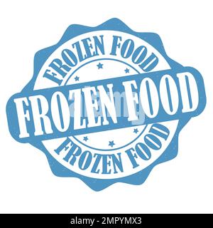 Frozen food label or stamp on white background, vector illustration Stock Vector