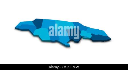 Jamaica political map of administrative divisions Stock Vector