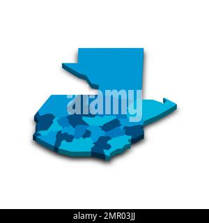Guatemala political map of administrative divisions Stock Vector