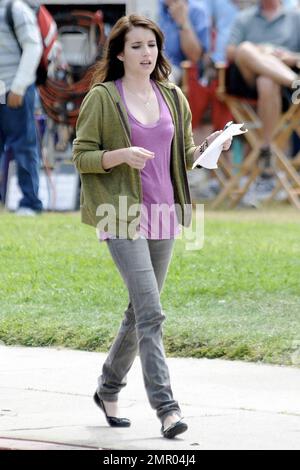 Emma Roberts shoots scenes on the LA set of her new movie 