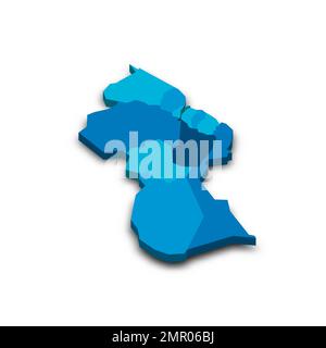 Guyana political map of administrative divisions Stock Vector