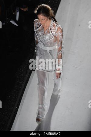 Model walks on the runway during the Emilio Pucci Fashion Show during Milan  Fashion Week Spring Summer 2018 held in Milan, Italy on September 21, 2017.  (Photo by Jonas Gustavsson/Sipa USA Stock