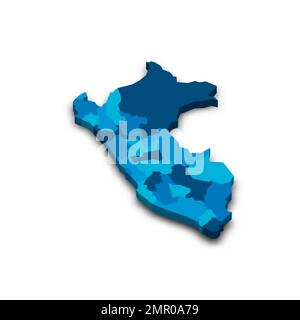 Peru political map of administrative divisions Stock Vector