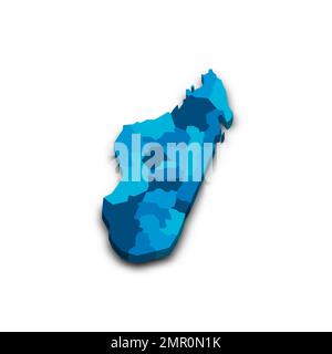 Madagascar political map of administrative divisions Stock Vector