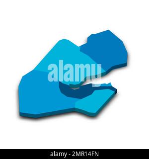 Djibouti political map of administrative divisions Stock Vector