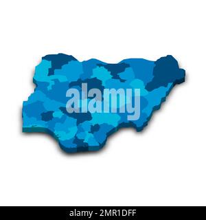 Nigeria political map of administrative divisions Stock Vector