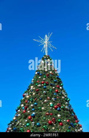 Decorated Christmas tree detail. Stock Photo