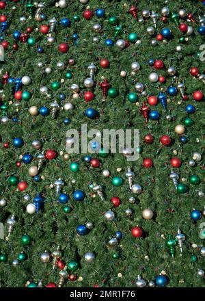 Decorated Christmas tree detail. Stock Photo