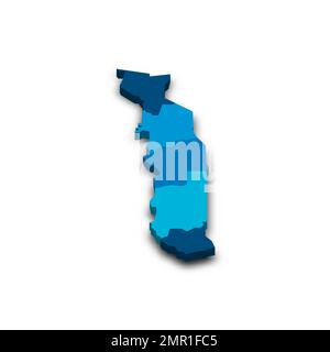 Togo political map of administrative divisions Stock Vector