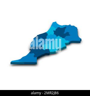 Morocco political map of administrative divisions Stock Vector