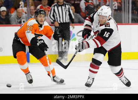 NHL player profile photo on Arizona Coyotes' Oliver Ekman-Larsson, from  Sweden, at a game against the Calgary Flames in Calgary, Alberta on Jan. 7,  2016. (Larry MacDougal via AP Stock Photo - Alamy