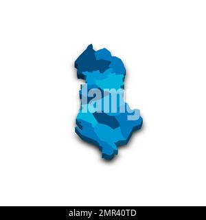 Albania political map of administrative divisions Stock Vector