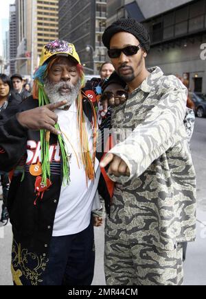 George Clinton and His Gangsters of Love arrive at the 'Late Show with David Letterman' studios in New York, NY. 10/27/08. Stock Photo
