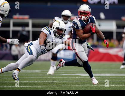 Carson, CA. 31st Dec, 2017. Los Angeles Chargers linebacker Hayes Pullard  (50) during the NFL Oakland Raiders vs Los Angeles Chargers at the Stubhub  Center in Carson, Ca on December 31, 2017. (