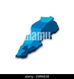 Lebanon political map of administrative divisions Stock Vector