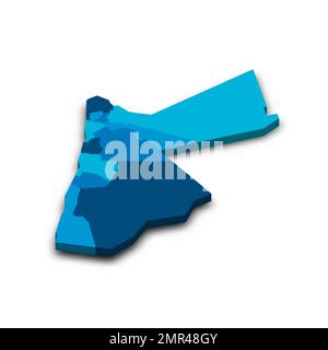 Jordan political map of administrative divisions Stock Vector