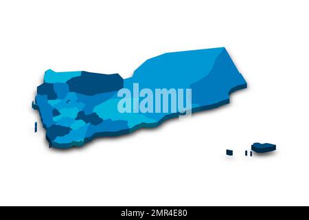 Yemen political map of administrative divisions Stock Vector