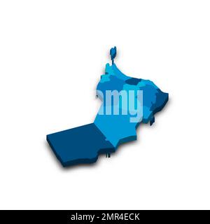 Oman political map of administrative divisions Stock Vector