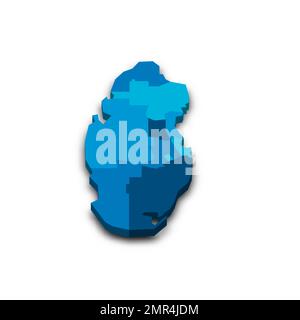 Qatar political map of administrative divisions Stock Vector