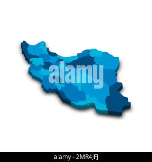 Iran political map of administrative divisions Stock Vector