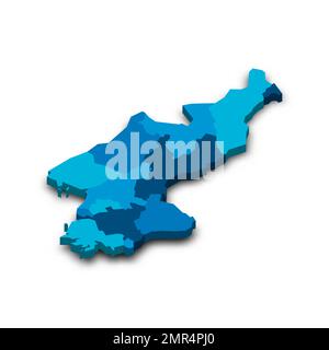 North Korea political map of administrative divisions Stock Vector