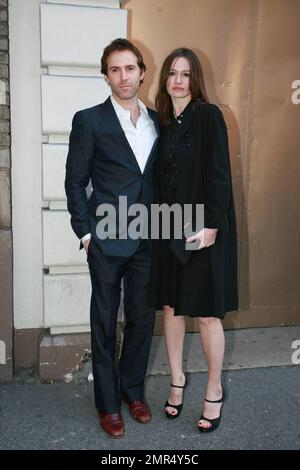 Actress Emily Mortimer and Husband Alessandro Nivola attend the opening night of God of Carnage at the Bernard B. Jacobs Theater in New York, NY. 03/22/09. Stock Photo