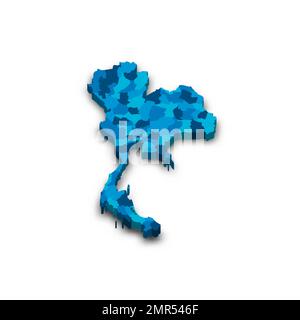 Thailand political map of administrative divisions Stock Vector