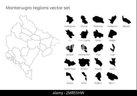 Montenegro map collection. Borders of Montenegro for your infographic ...