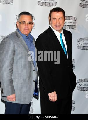 John Travolta and John Gotti, Jr. at the Gotti press conference at the Sheraton New York Hotel and Towers. New York, NY. 4/12/11. Stock Photo