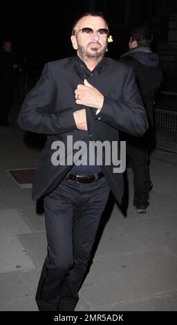 Ringo Starr looks a bit chilly as he leaves the Victoria & Albert ...