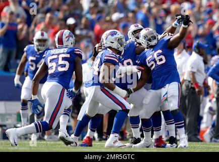 Buffalo Bills' Jerry Hughes during the second half of an NFL football game  against the Kansas City Chiefs, Monday, Oct. 19, 2020, in Orchard Park,  N.Y. (AP Photo/Adrian Kraus Stock Photo - Alamy