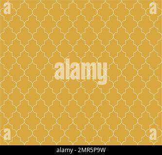 Moroccan islamic seamless pattern background in golden color. Vintage and retro abstract ornamental design. Simple flat vector illustration Stock Vector