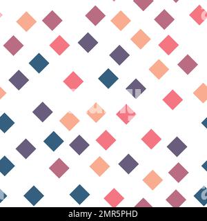 Seamless abstract geometric pattern of squares in random order. Funny, happy and children theme. Simple flat vector illustration Stock Vector