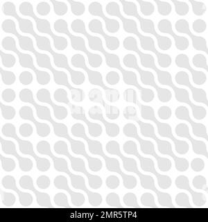 Abstract background of grey connected dots in diagonal arrangement on white background. Seamless pattern vector illustration Stock Vector