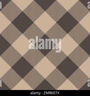Lumberjack plaid pattern in beige color. Seamless vector pattern. Simple vintage textile design Stock Vector